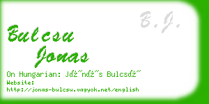 bulcsu jonas business card